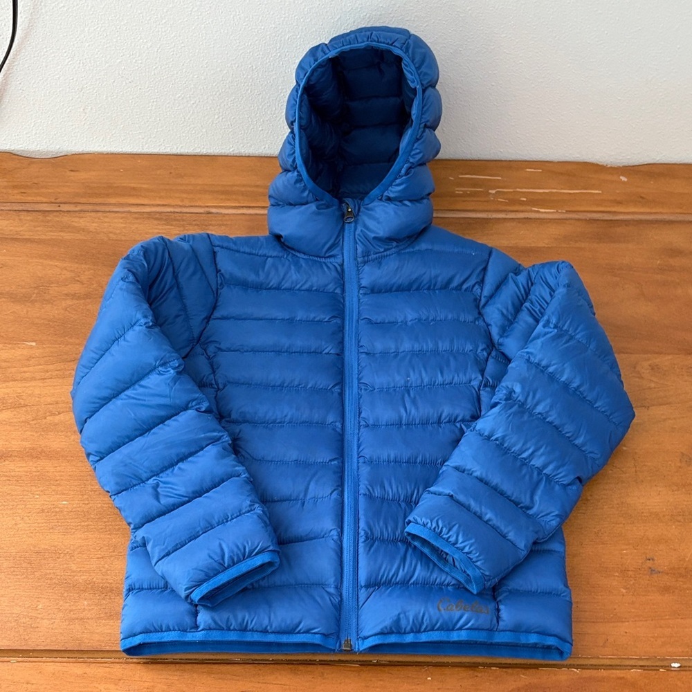 Cabela's Vibrant Blue Quilted Down Puffer Jacket Size Medium